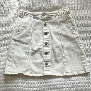 White mini Jean skirt